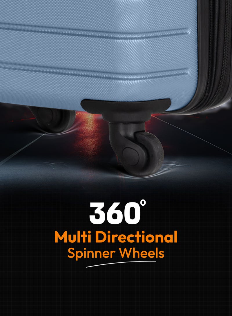 ستارجولد مجموعة حقائب الأمتعة مكونة من 3 قطع حقائب سفر ذات جوانب صلبة ABS مع عجلات دوارة 360 درجة ونظام قابل للقفل حقيبة سفر عالية الجودة - Image 4